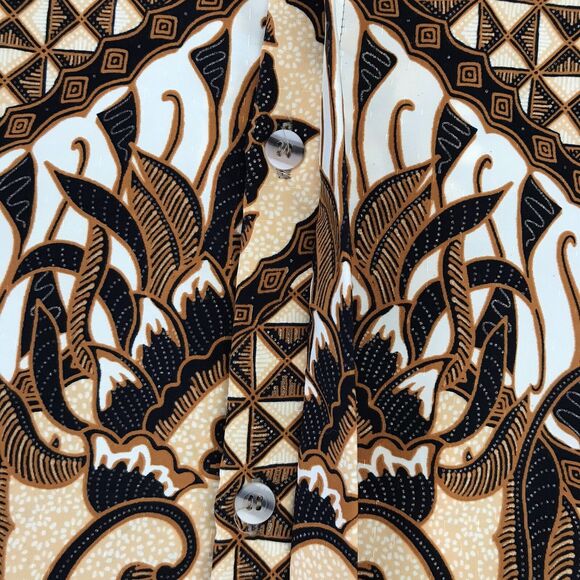 Batik Halus Long Sleeve Button Up Shirt Indra Hadi Men's XL Lined Solo Indonesia - Picture 8 of 14